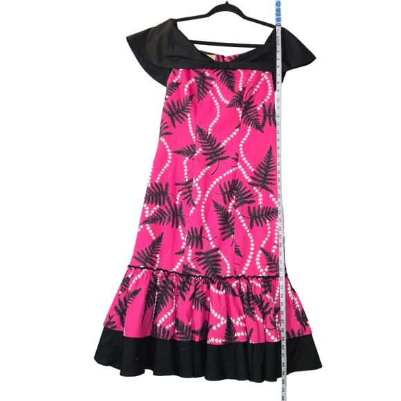 Vtg Naupaka Hawaii Size 7 Dress Off Shoulder Collar Aloha Vacation Beach Luau - Picture 8 of 15